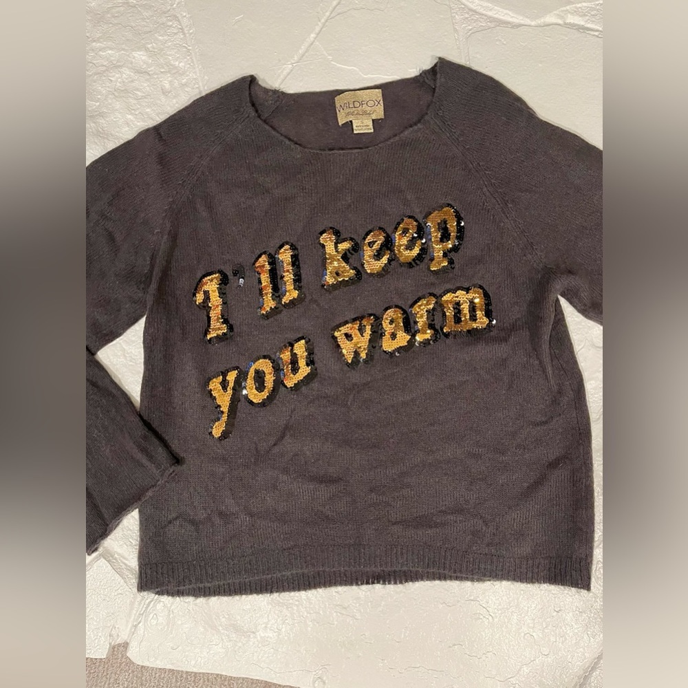 Wildfox Couture White Label Keep You Warm knit sweater w sequins! SO soft! Small
